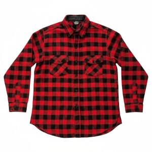Woolrich Red and Black Checkered Men's Wool Shirt
